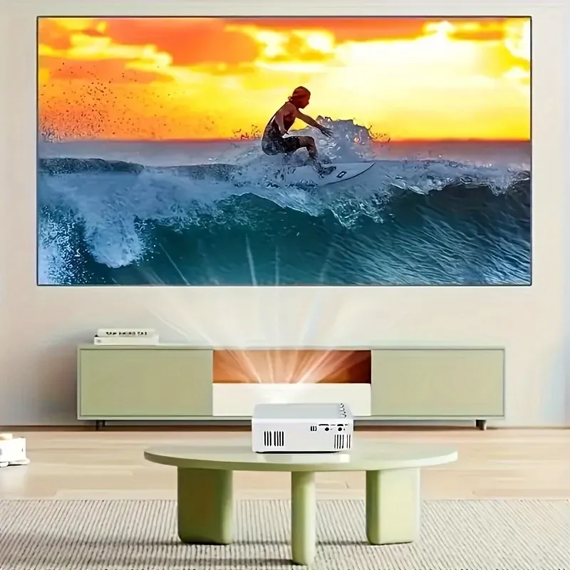 New mini home theater HD projector, remote control, supports smartphone screen sharing, compatible with smartphone  USB interface, suitable for indoor and office use