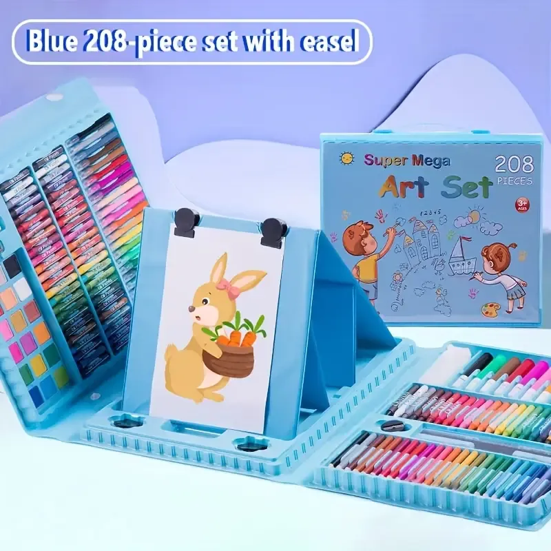 208pcs Luxury Painting Art Set, Rich Quantity of Watercolor Pens for Drawing and Crafts - Perfect for Beginner Artists in Schools