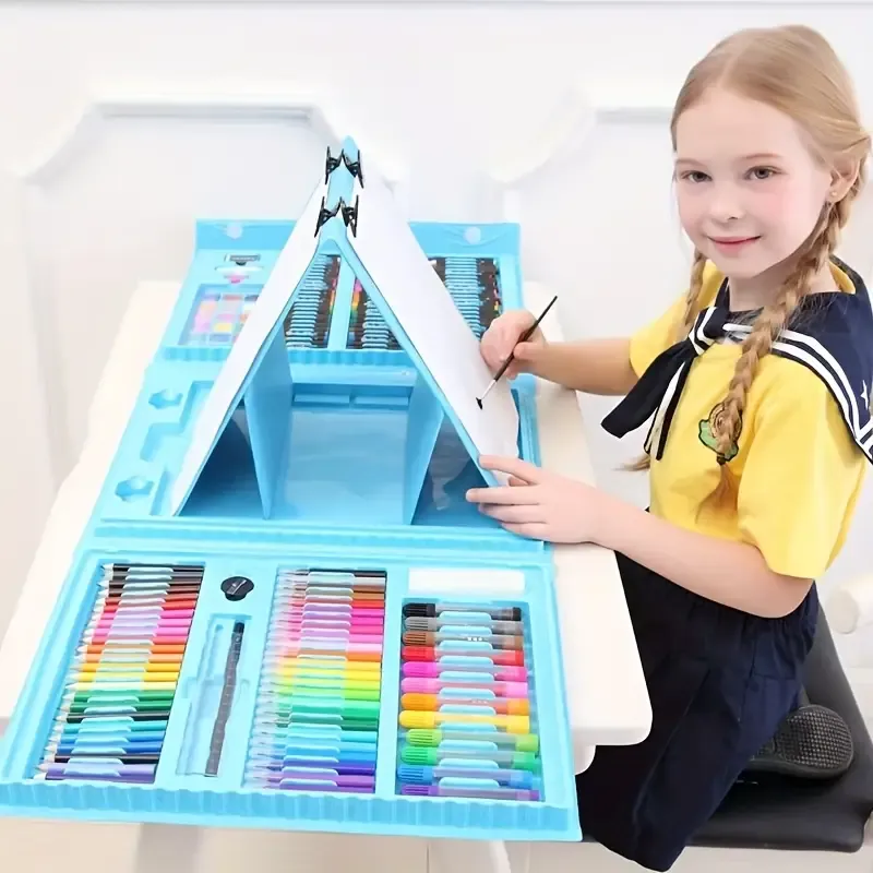 208pcs Luxury Painting Art Set, Rich Quantity of Watercolor Pens for Drawing and Crafts - Perfect for Beginner Artists in Schools