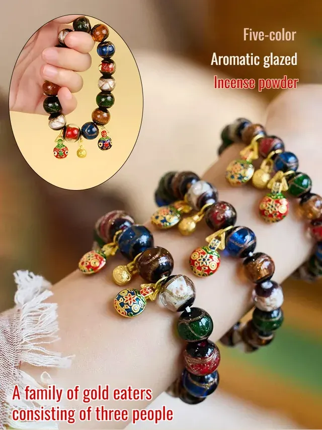 Gold Beast Fortune Glazed Bracelet Colorful Accessory