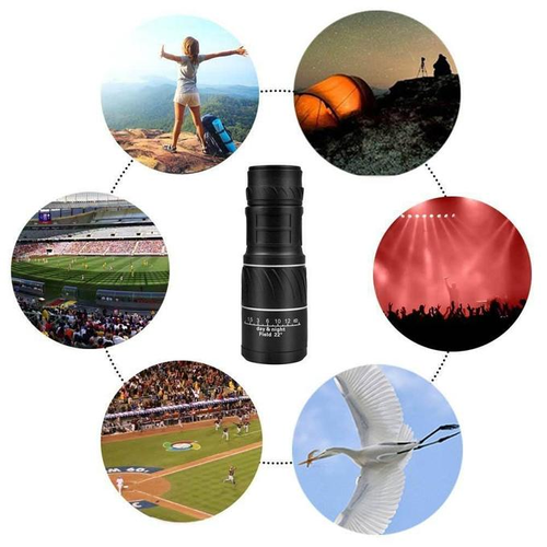 🌟 Explore the world up close! 🌟 Discover the 16X52 Monocular with Bifocal Optical Zoom! 🔭 Perfect for bird watching, travel, and outdoor adventures. 🌳🦅 Enjoy a clear view with powerful 16x magnification and precise bifocal zoom. 🌄 Lightweight, portable, and easy to use: perfect for adventurers who love nature and exploration! 🌿 Bring distant wonders one step closer today!