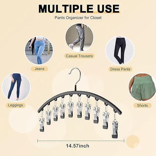 Space-Saving Anti-Skid Plastic Sock Hangers Fastening Clamp Socks and Legging Organizer for Convenient Washing Line Hanger