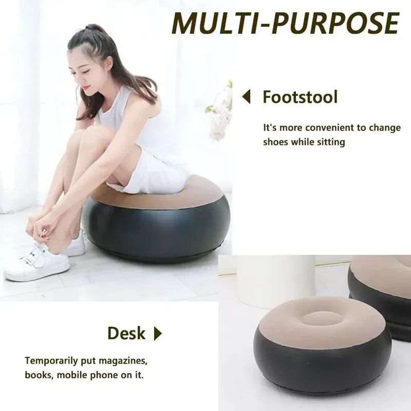 Inflatable sofa with footrest