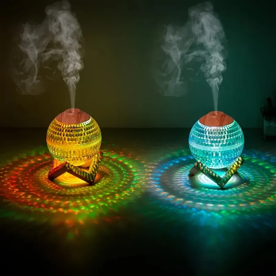 1pc Creative Color Light Crystal Ball USB Humidifier Colorful Atmosphere Night Light Sprayer, Silent 11.83oz Ultrasonic Large Fog Atomizer Humidifier, No Battery, USB Powered, Do Not Add Aromatherapy Essential Oils, It Will Affect The Light Transmission Effect of The Crystal Ball