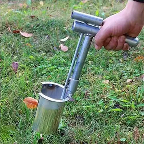 Long handle bulb planter with slide