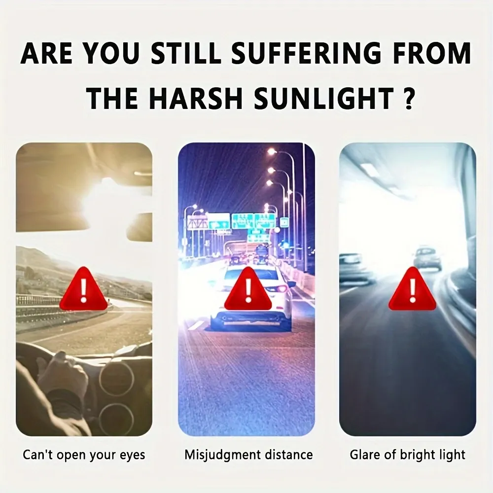 Polarized Sun Visor  Universal Anti-Glare Polarized Sun Visor for Car - Easy to Install, UV400 Car Visor Extension Protect from Glare  UV Ray Stray Light, Safe Driving
