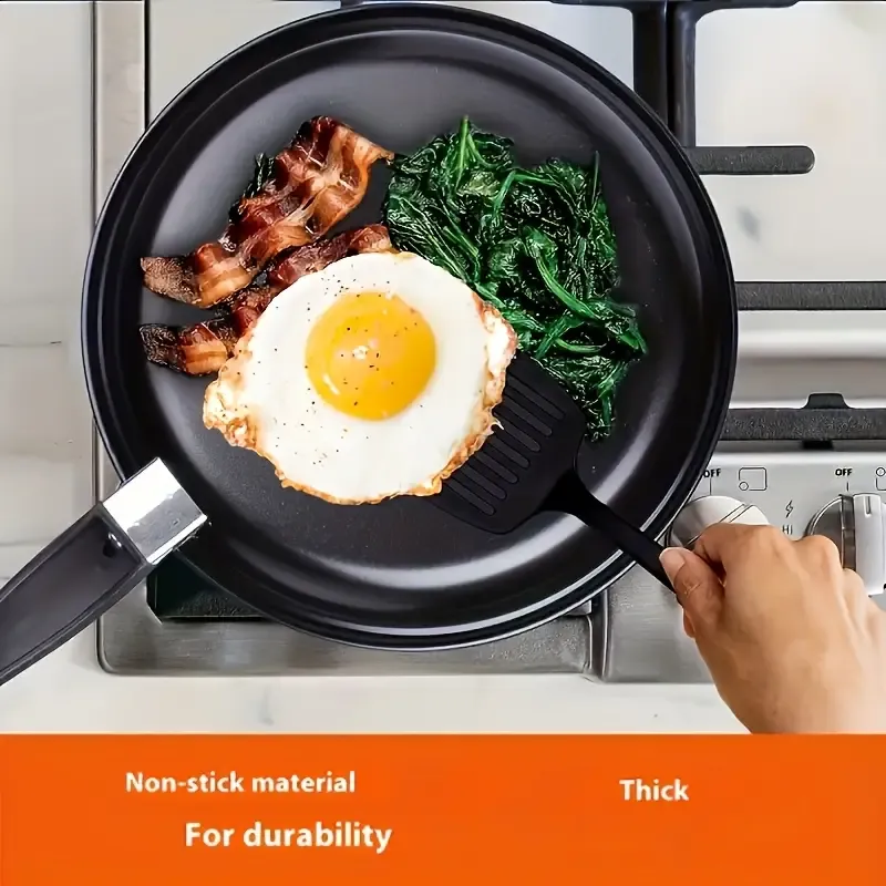 13pcs cast iron cookware set, non-stick POTS and pans with glass LIDS, lightweight and portable, including frying pan, milk pan and nylon cutlery, perfect for camping, picnicking, traveling - black