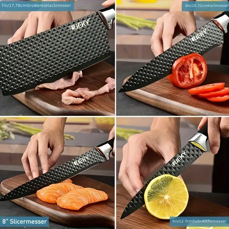 6pcs Kitchen Knife Set, Chef'S Special, Vegetable Cutting Knife, Bone Chopping Knife, Fruit Knife, Multi-purpose Scissors And Fruit Knife, Healthy Cooking Kitchen Knife Set Suitable For Home, Kitchen, Cooking, Birthday GiftKitchen Gadget Gift For Mom Or Dad