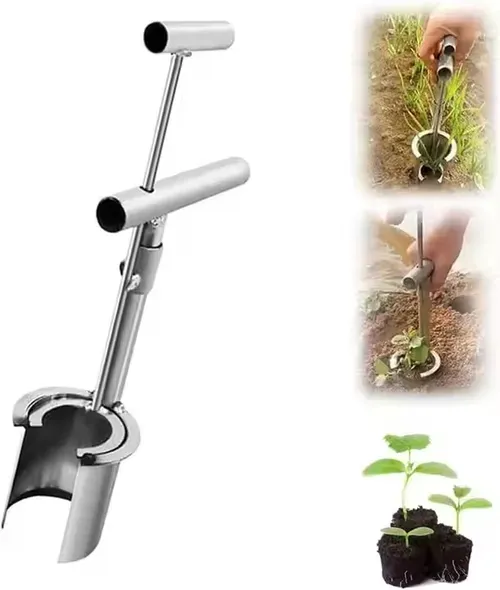 Long handle bulb planter with slide