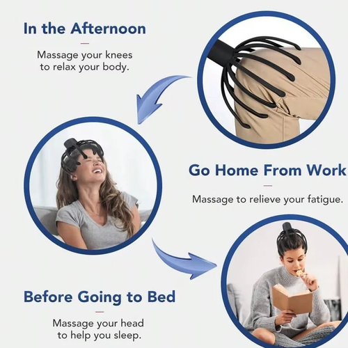 1pc head massager, USB rechargeable octopus-shaped massage device with 360° multi-claw vibration, portable massage tool, claw design, suitable for home use