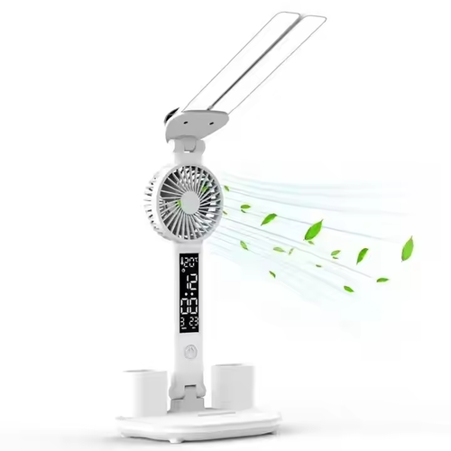 Living Room New Modern Solar Rechargeable Led Bedside Table Light With Fan Multifunctional Reading Table Lamps