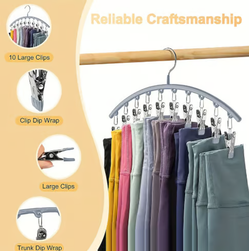 Space-Saving Anti-Skid Plastic Sock Hangers Fastening Clamp Socks and Legging Organizer for Convenient Washing Line Hanger