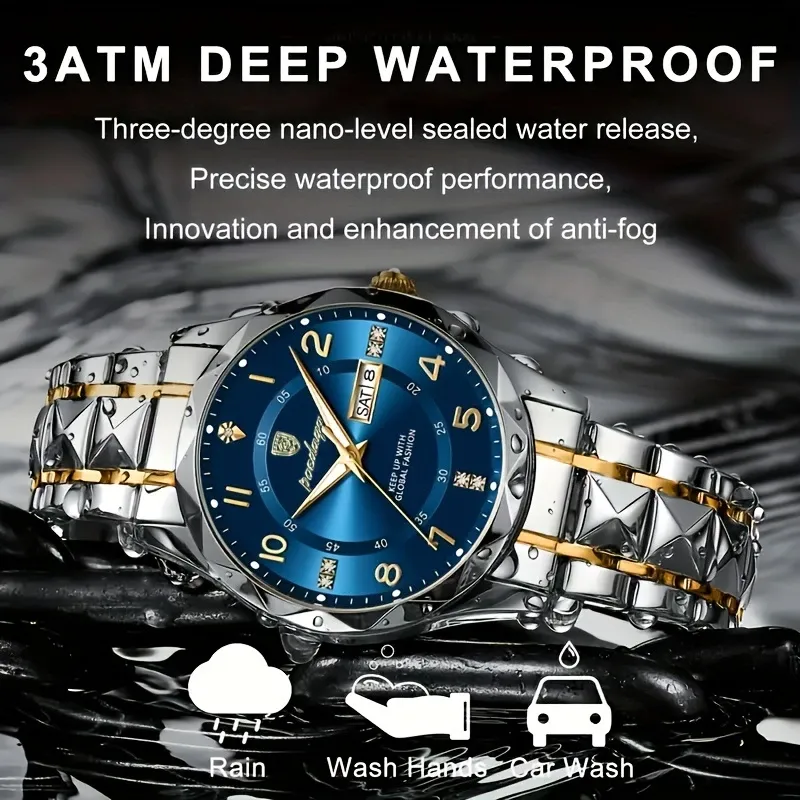 Men's Casual Business Waterproof Calendar Luminous Top Brand Luxury Quartz Watch