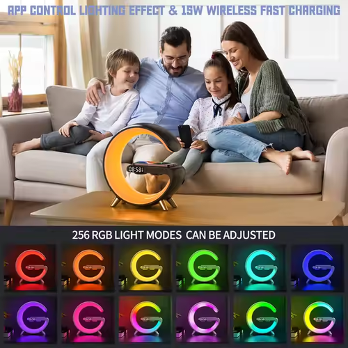 RGB Smart Wireless Charger LED Night Lamp Bedside Lamp Sunrise Wake-up Lamp for Bedroom