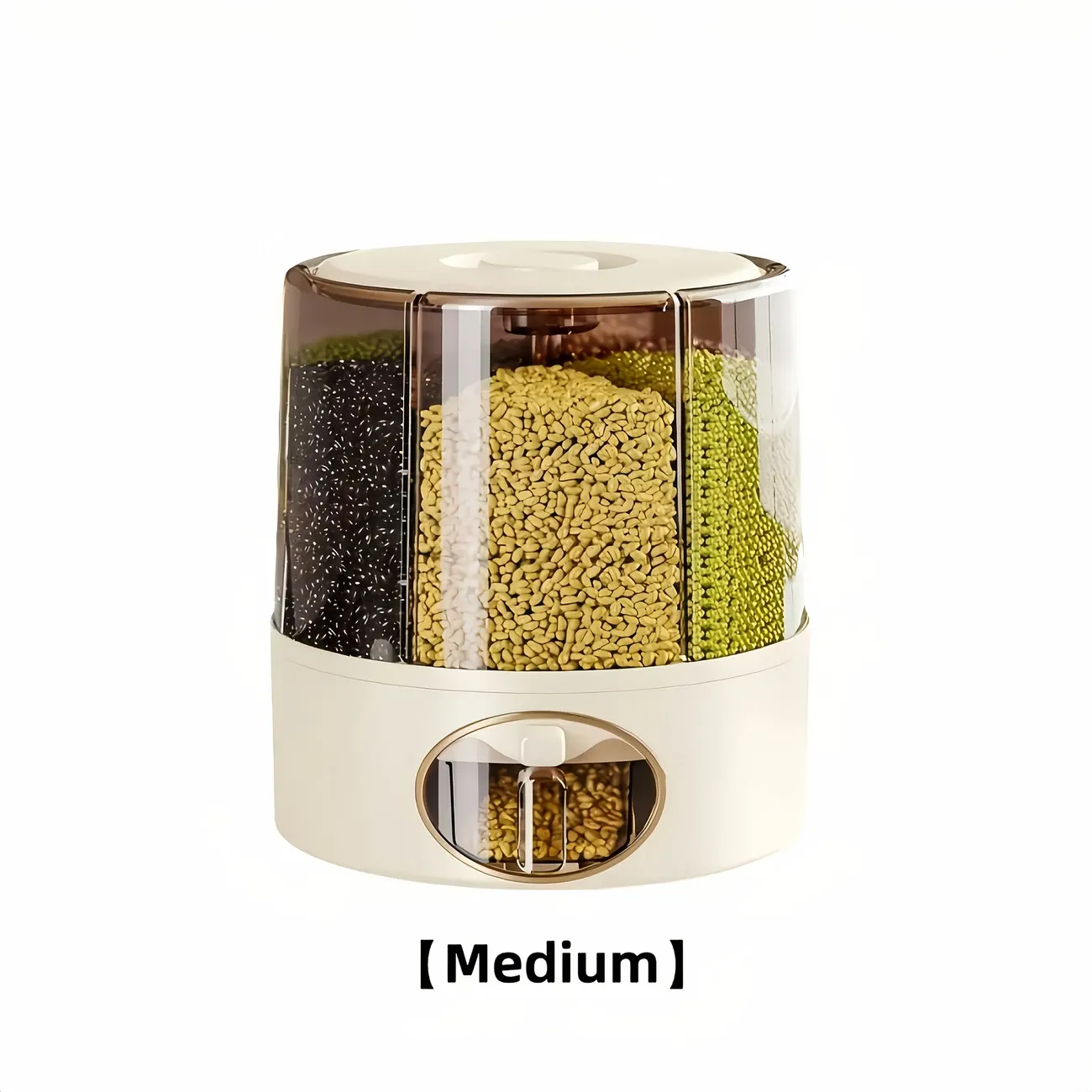 Large Capacity Plastic Grain Storage Container, Rotary Loading Rice Dispenser with Insect and Moisture Resistance, Multi-Functional Kitchen Organizer for Cereal and Dry Foods, Kitchen Storage Solution | Sleek Storage Design | Insectproof Storage