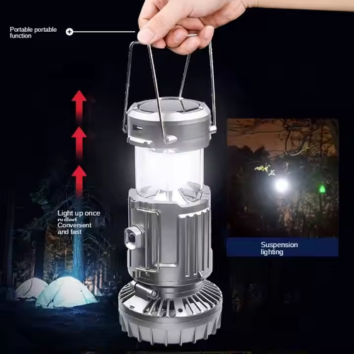 When you go out, you can get a solar fan lamp to charge your mobile phone while enjoying the fan. The lighting effect at night is very good
