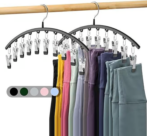 Space-Saving Anti-Skid Plastic Sock Hangers Fastening Clamp Socks and Legging Organizer for Convenient Washing Line Hanger