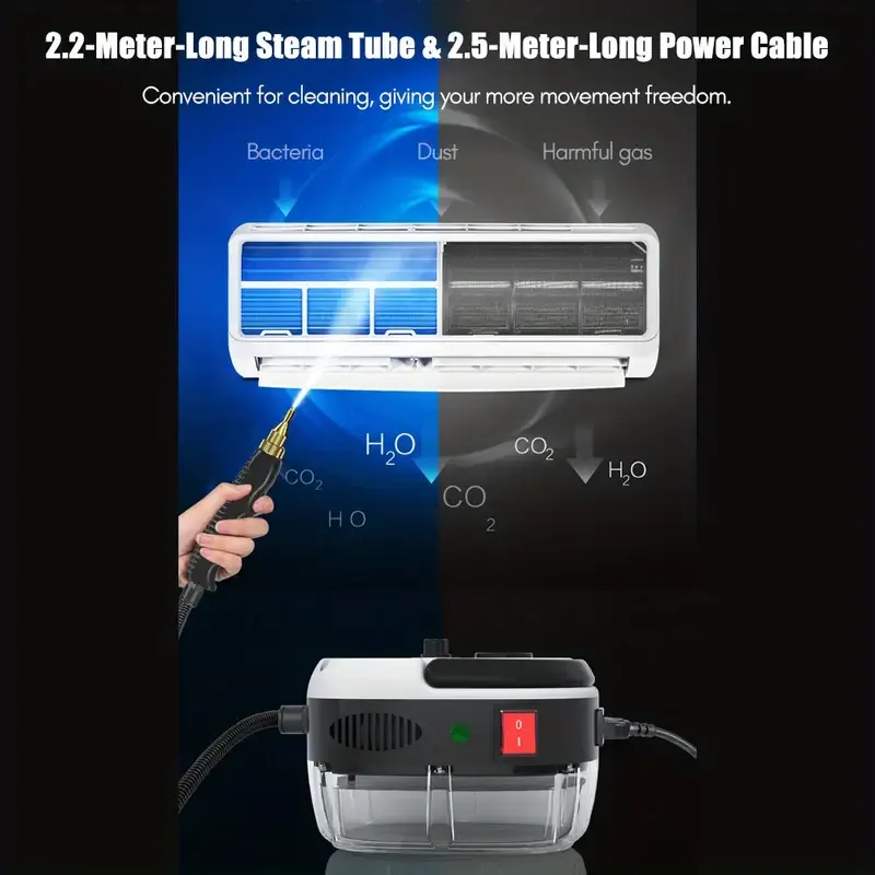 1pc, Portable Handheld Steam Cleaner High Temperature Pressurized Steam Cleaning Machine with Brush Heads for Kitchen Furniture Bathroom