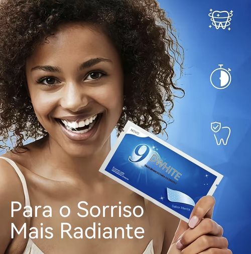 Faixa clareadora 9D Luanda: tira manchas de café e cigarro, dentes brancos em 7 dias em casa!