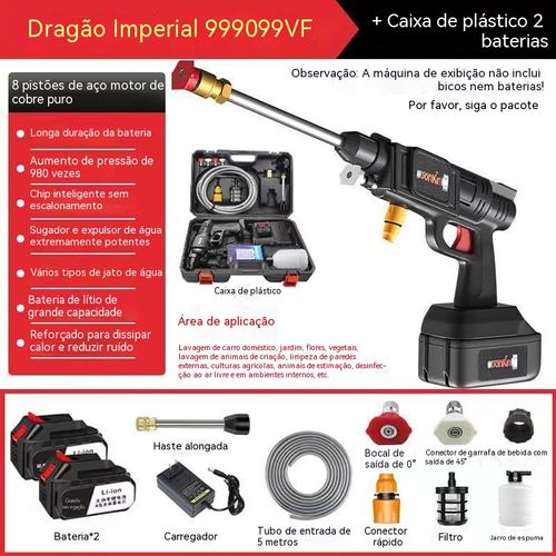 Equipamento indispensável para casa em Luanda! Funciona com duas baterias de lítio de longa duração, pode lavar carros, limpar o quintal, regar flores e pulverizar produtos químicos. Compre um e toda a família vai querer usá-lo!