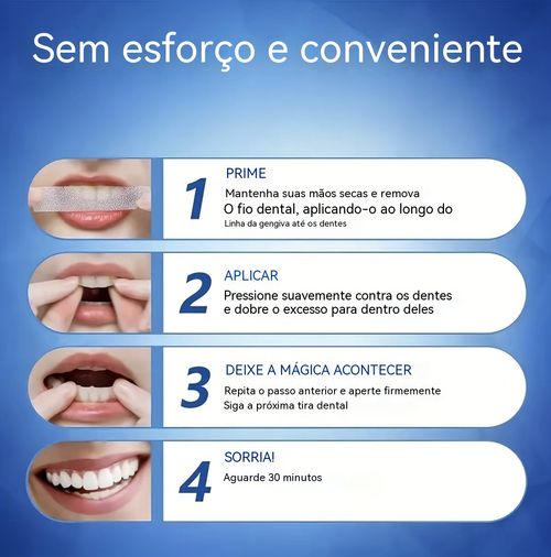 Faixa clareadora 9D Luanda: tira manchas de café e cigarro, dentes brancos em 7 dias em casa!