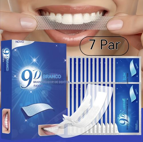 Faixa clareadora 9D Luanda: tira manchas de café e cigarro, dentes brancos em 7 dias em casa!
