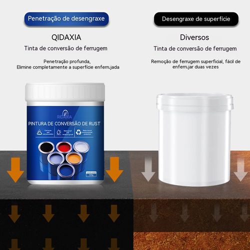 Não precisa remover a ferrugem, pinte diretamente! Tinta transformadora de ferrugem QIDAXIA, elimina ferrugem em profundidade e tem impermeabilidade duradoura.