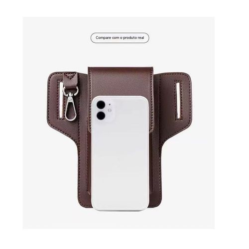 Bolsa de cinto de couro multi-funcional e super resistente, a rainha da praticidade nas ruas de Luanda! Leva telemóvel grande + chaves + cigarros com facilidade, nunca mais perca os seus pertences!