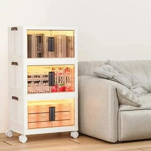 Foldable 5-shelf storage cabinet（Dimensions: 57.5cm (L) × 29cm (W) × 138.5cm (H)）