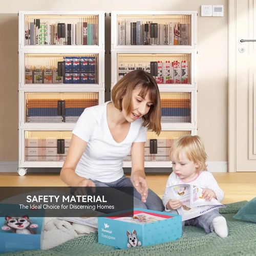 Foldable 5-shelf storage cabinet（Dimensions: 57.5cm (L) × 29cm (W) × 138.5cm (H)）