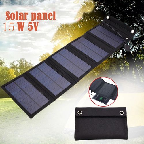 15W Portable 5-Piece Solar Panel Power Bank Generator Module