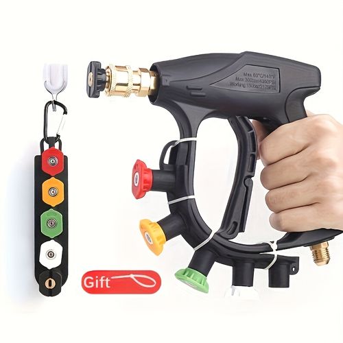 High-pressure car wash gun---includes 5 color nozzles