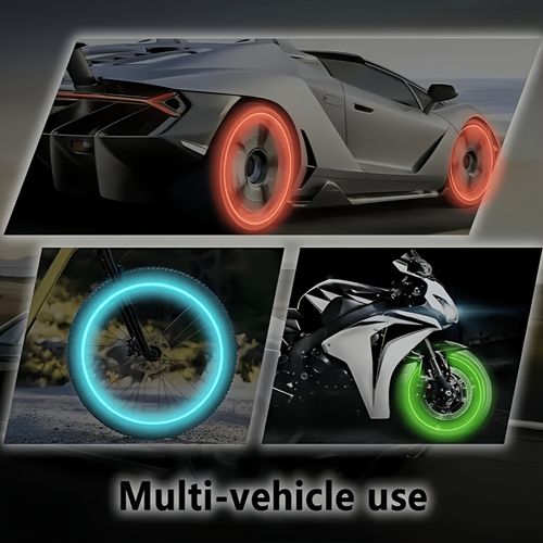 Blue fluorescent tire valve cap - trendy and cool