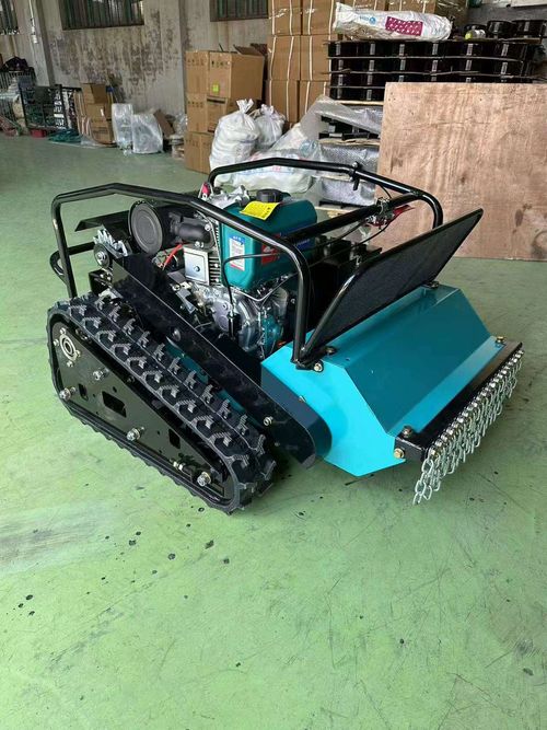 Tracked remote-controlled lawn mower