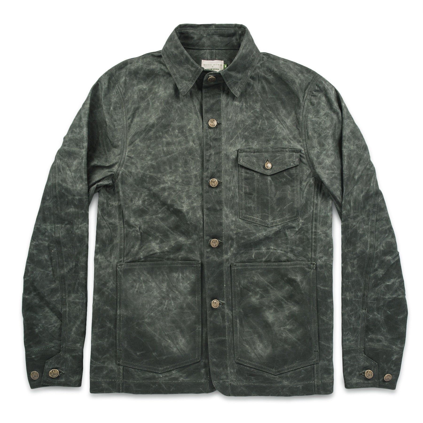 Eauss Project Jacket in Olive Beeswaxed Canvas