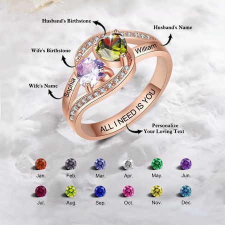 All I Need Is You - Personalized Promise Birthstones Ring-Free Shipping
