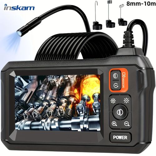 Endoscope Camera with Light, Borescope Camera with 4.3 IPS Screen, 1080P HD with 8 LED Lights, 50 FT Semi-Rigid Cord Bore Scope, IP67 Waterproof Endoscope for Sewer, Tools for Men