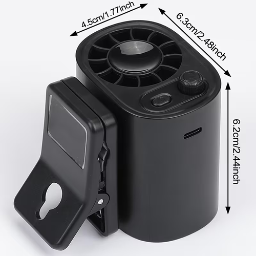 Rechargeable Clip Fan with LED Digital Display, 100 Speed Settings, Hands-Free Waist And Shoulder Fan for Travel, Office, Car, Hiking Essentials, For Outdoor Camping Travel