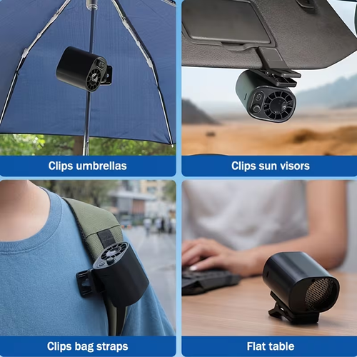 Rechargeable Clip Fan with LED Digital Display, 100 Speed Settings, Hands-Free Waist And Shoulder Fan for Travel, Office, Car, Hiking Essentials, For Outdoor Camping Travel