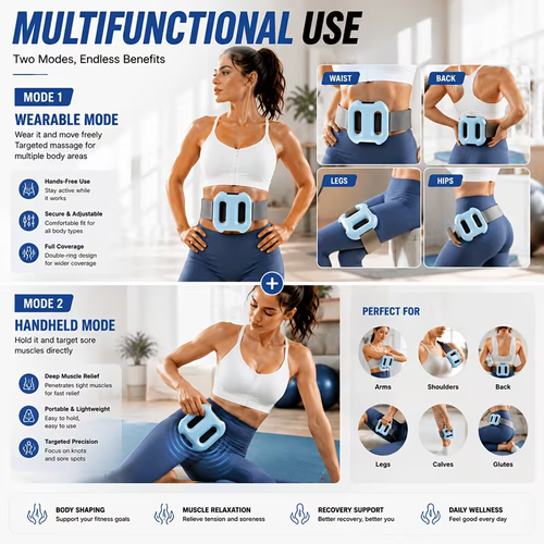 Multifunctional Burning And Relaxation Double Ring Massager