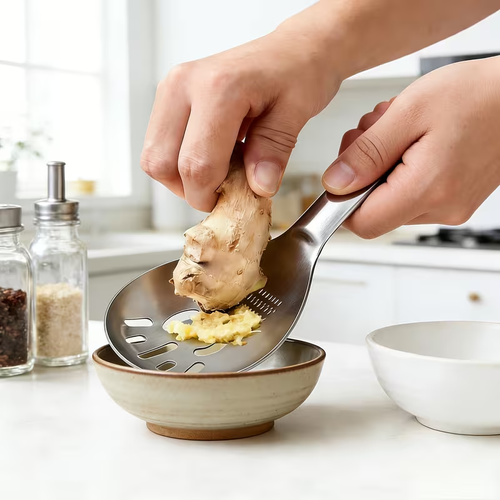 Stainless Steel Garlic Ginger Grater Spoon