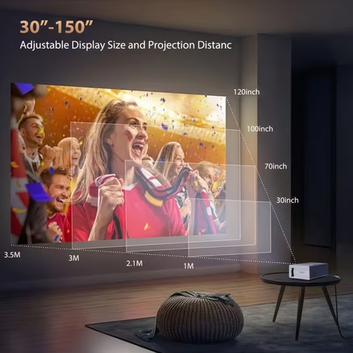 Portable Projector, Supports 1080P, USB Connection