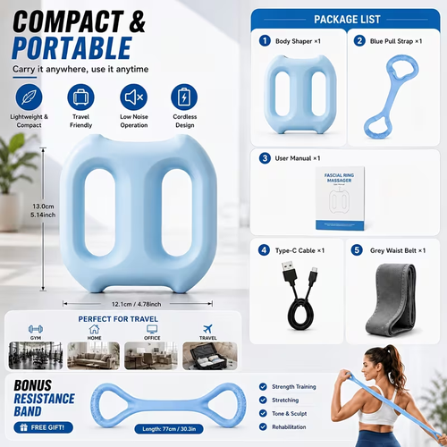 Multifunctional Burning And Relaxation Double Ring Massager