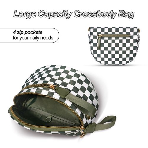 2025 Fashion Large Capacity Grid Strap Bag Crossbody Bag