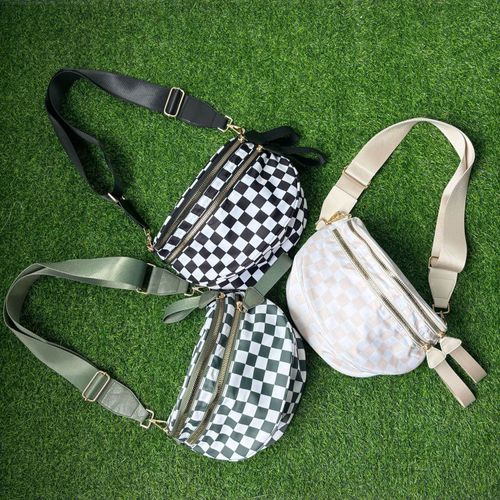 2025 Fashion Large Capacity Grid Strap Bag Crossbody Bag