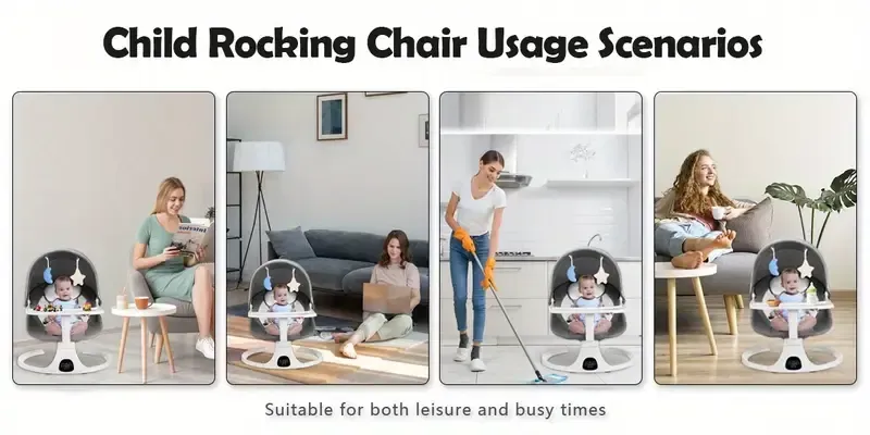 Portable 5-speed joystick, baby smart electric cradle with music, remote control, and touch screen
