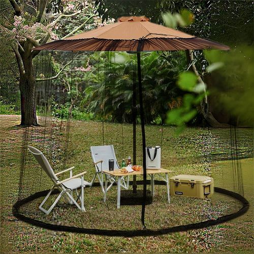 Outdoor anti-mosquito mesh cover with zipper