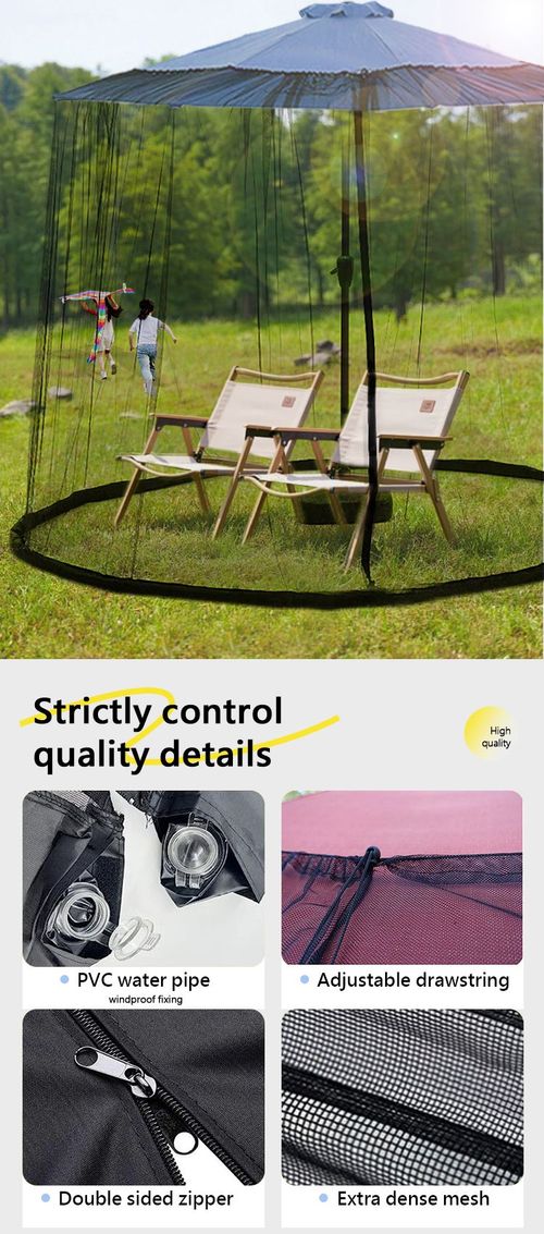 Outdoor anti-mosquito mesh cover with zipper