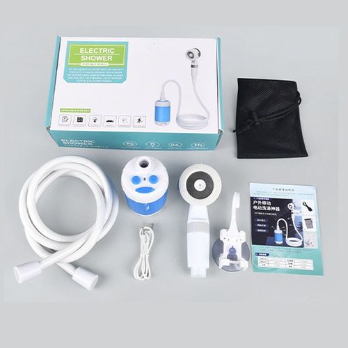 Electric self-priming portable shower