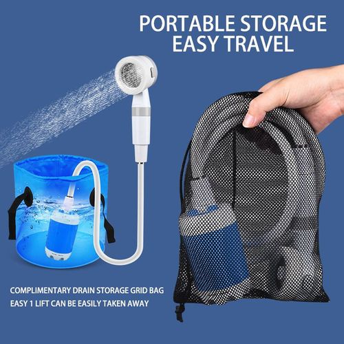 Electric self-priming portable shower